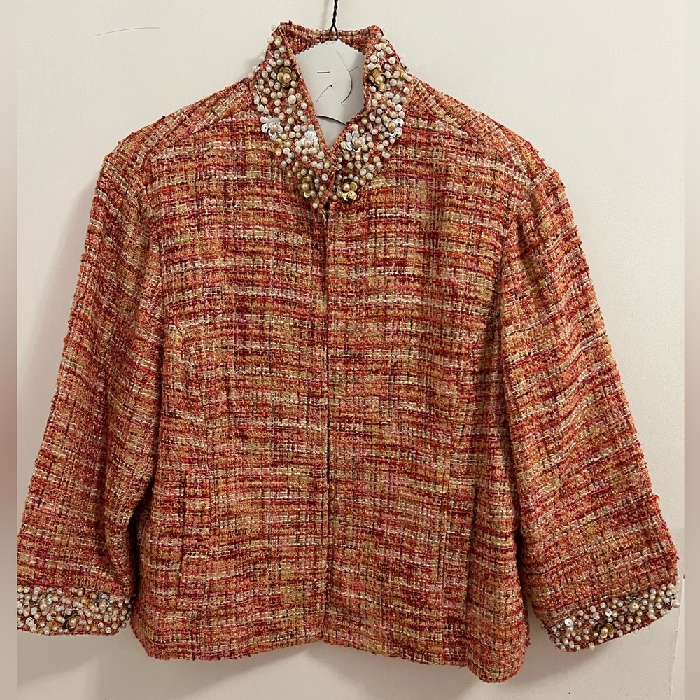 Chicos Tweed Jacket with Sequin detail